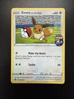 Eevee on the Ball 002/005 Promo Pokemon Futsal TCG Card 2020 NM Near Mint - Image 1