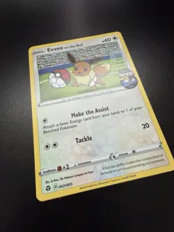 Eevee on the Ball 002/005 Promo Pokemon Futsal TCG Card 2020 NM Near Mint - Image 2