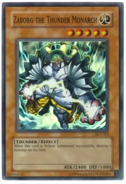 Yu-Gi-Oh Card - AST-023 - ZABORG THE THUNDER MONARCH (super rare holo) - NM/Mint - Image 1