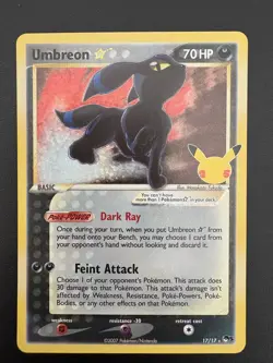 Pokemon TCG Umbreon Gold Star 17/17 Celebrations Classic Collection Holo NM+ - Image 1