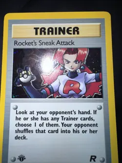 Pokemon Card 1st Edition Rocket’s Sneak Attack 16/82 Team Rocket Holo LP - Image 4