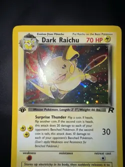 Pokemon Card 1st Edition Dark Raichu 83/82 Team Rocket Holo MP/LP english - Image 5