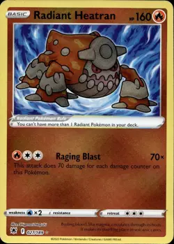 Radiant Heatran 027/189 NM/M Radiant Rare Astral Radiance Pokemon Holo - Image 1