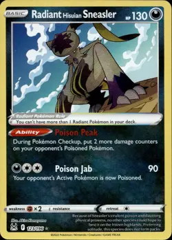 Radiant Hisuian Sneasler 123/196 NM/M Radiant Rare Lost Origin Pokemon Holo - Image 1
