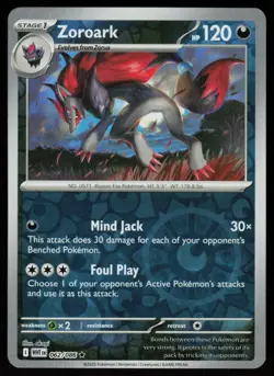 Zoroark 062/086 Rare White Flare Pokemon Reverse Holo Near Mint - Image 1