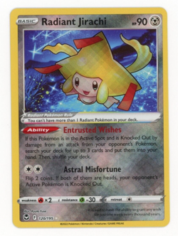 Radiant Jirachi 120/195 Silver Tempest Shiny Rare Pokemon TCG Mint NM Pack Fresh - Image 1