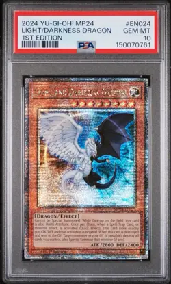 PSA 10 GEM MINT Yugioh Light Darkness Dragon Quarter Century Secret Rare 1st Ed - Image 1