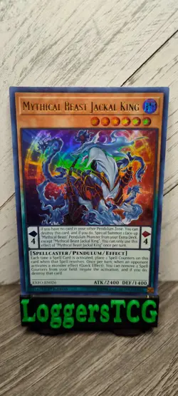 Yu-Gi-Oh! Mythical Beast Jackal King / EXFO EN026 1st Edition LP - Image 1