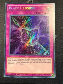 Black Illusion Limited Secret Rare King of Games YGLD-ENC00 NM - Image 1