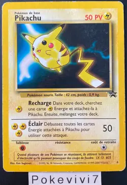 Carte Pokemon PIKACHU 4 PROMO Black Star Wizards FR - Image 1