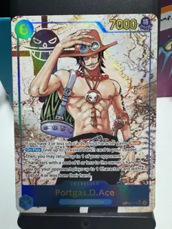 Bandai Portgas.D.Ace OP13-119 Carrying on His Will Secret Rare Foil Parallel Eng - Image 1
