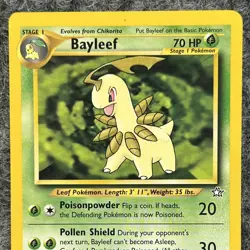 Vintage Pokemon TCG Neo Genesis Bayleef 28/111 Uncommon Card LP - Image 3