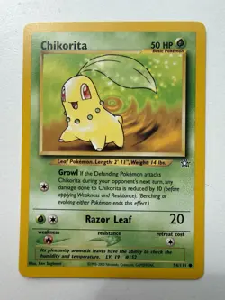2000 Pokemon Neo Genesis Chikorita 54/111 WOTC Vintage English Card LP/NM - Image 1