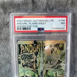 MTG Anduril, Flame of the West Foil Borderless Poster Lord of the Rings PSA 7 - Image 2