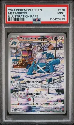 PSA 9 MINT Pokemon Metagross Temporal Forces Holo 178/162 - Image 1