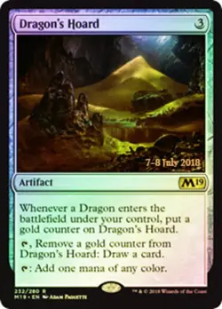1x Dragon's Hoard - Foil - Prerelease Promo MTG - Core Set 2019 - Light Play - Image 1