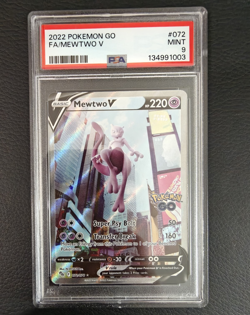 Pokemon Mewtwo V 072/078 Pokemon GO Alt Full Art Holo English 2022 PSA 9 - Image 1