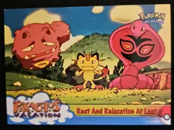 Rest And Relaxation At Last #49 Topps Pikachu's Vacation Blue Label Pokemon LP - Image 1