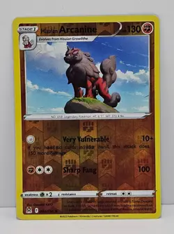 Hisuian Arcanine 084/196 Sword & Shield Lost Origin Reverse Holo Rare Pokemon - Image 1