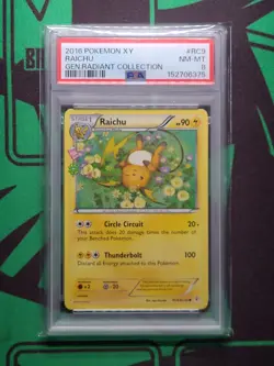 2016 POKEMON XY GENERATIONS RADIANT COLL #RC9 RAICHU PSA 8 - Image 3