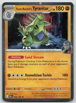 Pokemon Team Rocket's Tyranitar 096/182 Miscellaneous Cards & Products Holo NM - Image 1