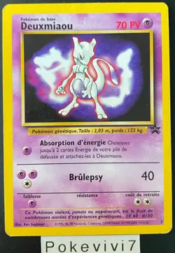 Carte Pokemon DEUXMIAOU / MEWTWO 3 PROMO Black Star Wizards FR - Image 1