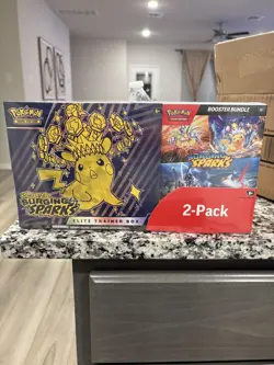 New Sealed Pokemon Surging Sparks Elite Trainer Box Booster Box Costco Bundle - Image 1