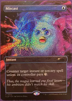 1x Miscast ~~ Borderless (2332) - Confetti Foil NM-Mint, English Secret Lair MTG - Image 1