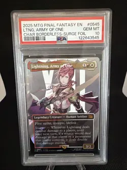 Lightning, Army of One (Borderless, Surge Foil) Final Fantasy - PSA Gem Mint 10 - Image 1