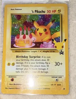 Pokemon TCG _____'s Pikachu 24/53 Wotc Promo Holo English Wizards of the Coast - Image 1