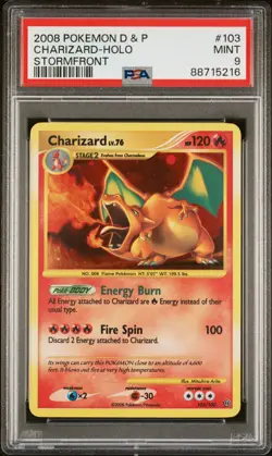 Pokemon Charizard 103/100 PSA 9 Mint Stormfront Holo 8 Cert Diamond and Pearl DP - Image 1