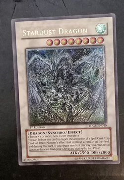 Yugioh Stardust Dragon TDGS-EN040 Ultimate Rare 1st Edition LP - Image 1