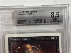 Vintage Magic The Gathering (MTG) Revised Demonic Tutor (BGS 8.5 NM-MT+) - Image 3