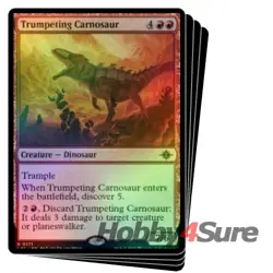 Foil Trumpeting Carnosaur X4 M/NM Magic MTG The Lost Caverns Of Ixalan - Image 1