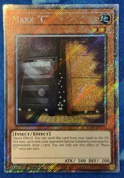 Yugioh - Maxx "C" Platinum Secret Rare RA04-EN150 Quarter Century Stampede NM - Image 1