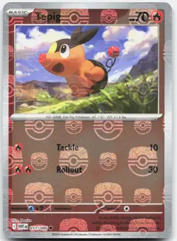 TEPIG (MASTER BALL PATTERN) 011/086 WHITE FLARE POKEMON HOLO NEAR MINT - Image 2