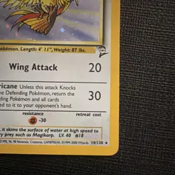 Pokemon TCG Pidgeot 14/130 Base Set 2 Rare Holo 80 HP 2000 English - Image 5