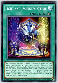 Light and Darkness Ritual CORI-EN044 YuGiOh 1st Ed NM - Image 1