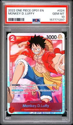 2022 One Piece OP01-Romance Dawn #024 Monkey D. Luffy PSA 10 GEM MINT #157771297 - Image 1