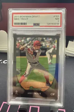 MIKE TROUT 2011 BOWMAN DRAFT RC #101 PSA 7 (NM) NEAR MINT! ROOKIE CARD! - Image 1