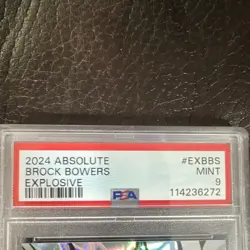 Panini 2024 Absolute EXPLOSIVE Brock Bowers Las Vegas Raiders RC #EX-BBS PSA 9 - Image 3