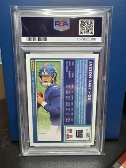 2025 Panini Optic Preview Jaxson Dart RC Blue Scope Prizm PSA 10 - Image 2