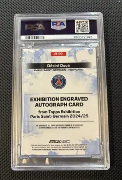 2024-25 Exhibition PSG Desire Doue ON CARD Auto /50 PSA 6 AUTO 10 POP 1! - Image 2