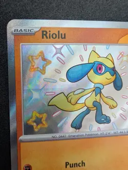 Pokemon TCG Riolu 173/091 SV: Paldean Fates Shiny Rare Holo 2024 NM - Image 4