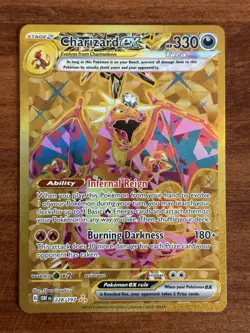 Charizard ex 228/197 Gold Obsidian Flames Holo Full Art Pokemon TCG Card - Image 1