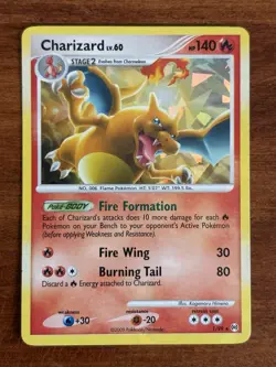 Pokemon TCG Charizard LV.60 Platinum Arceus Holo Rare Card 1/99 - Image 1