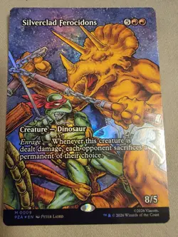BRAND NEW MtG: Silverclad Ferocidons (Borderless) TMNT Foil Source Material - Image 1