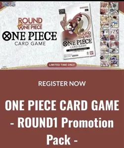 One Piece x Round 1 Promo Pack 1 Card Sealed One Piece TCG. English. In Hand - Image 1