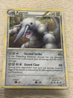 Aggron - 1/102 - Holo Rare Triumphant HGSS Set TCG - Pokemon Card LP - Image 1