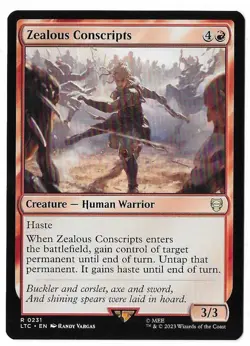 MTG Zealous Conscripts Lord of the Rings Commander (LTC) Rare #0231 Unplayed - Image 1